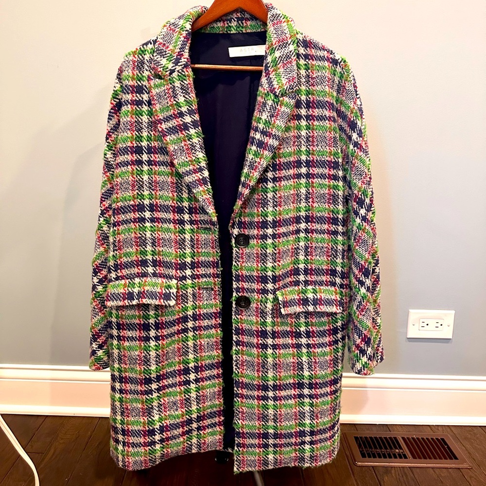 ASTR The Label Colorful Tweed Blazer Coat